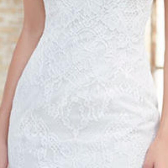 Mermaid Backless Ivory Wedding Dress, Romantic Boho Fitted Sexy Fit & Flare - Picture 7 of 9